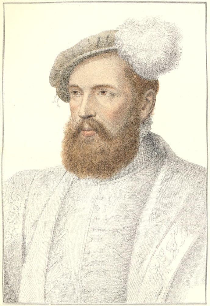 Monsieur de Saincte Corneille by Bartolozzi / Holbein. Henry VIII's court 1884